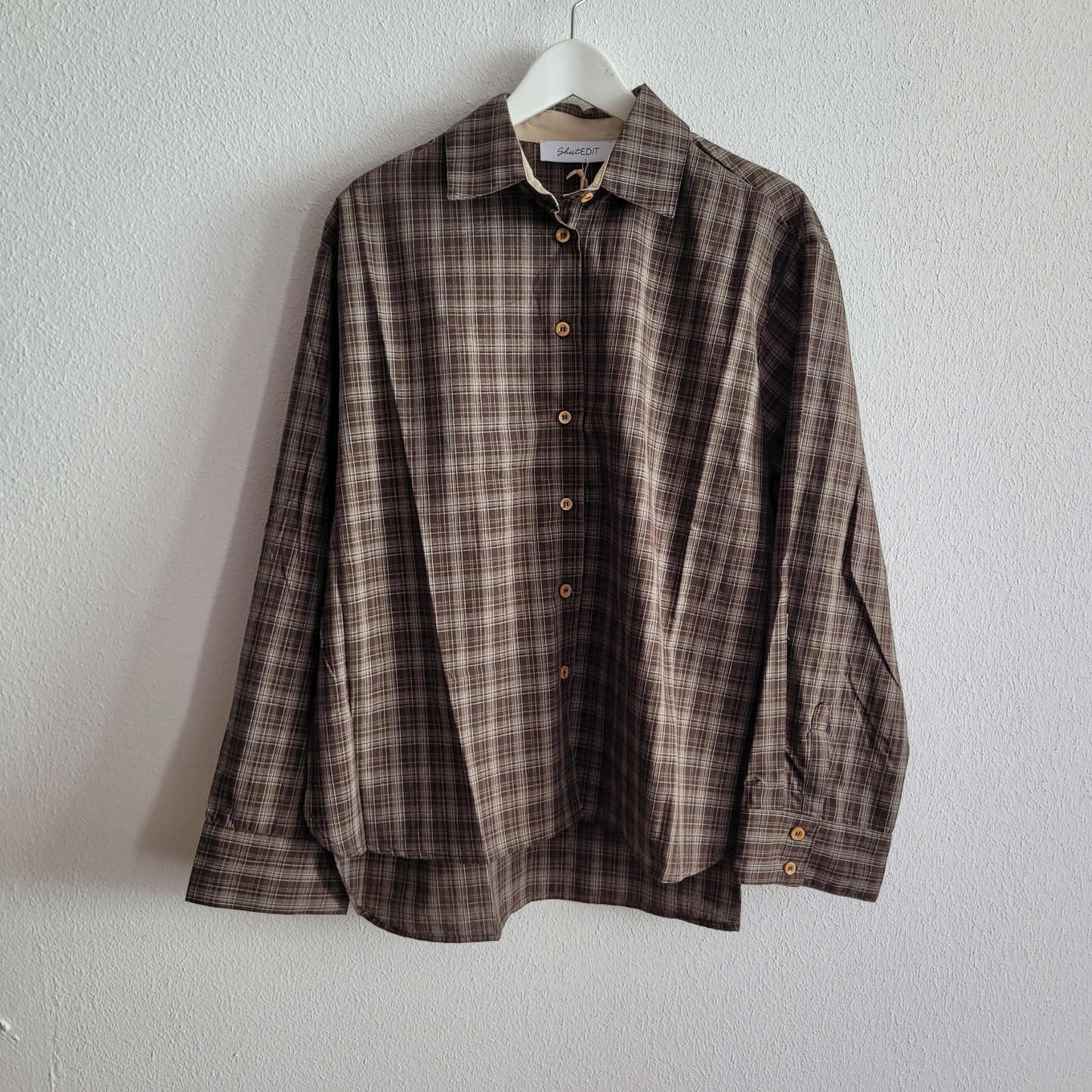 Hemdbluse kariert braun